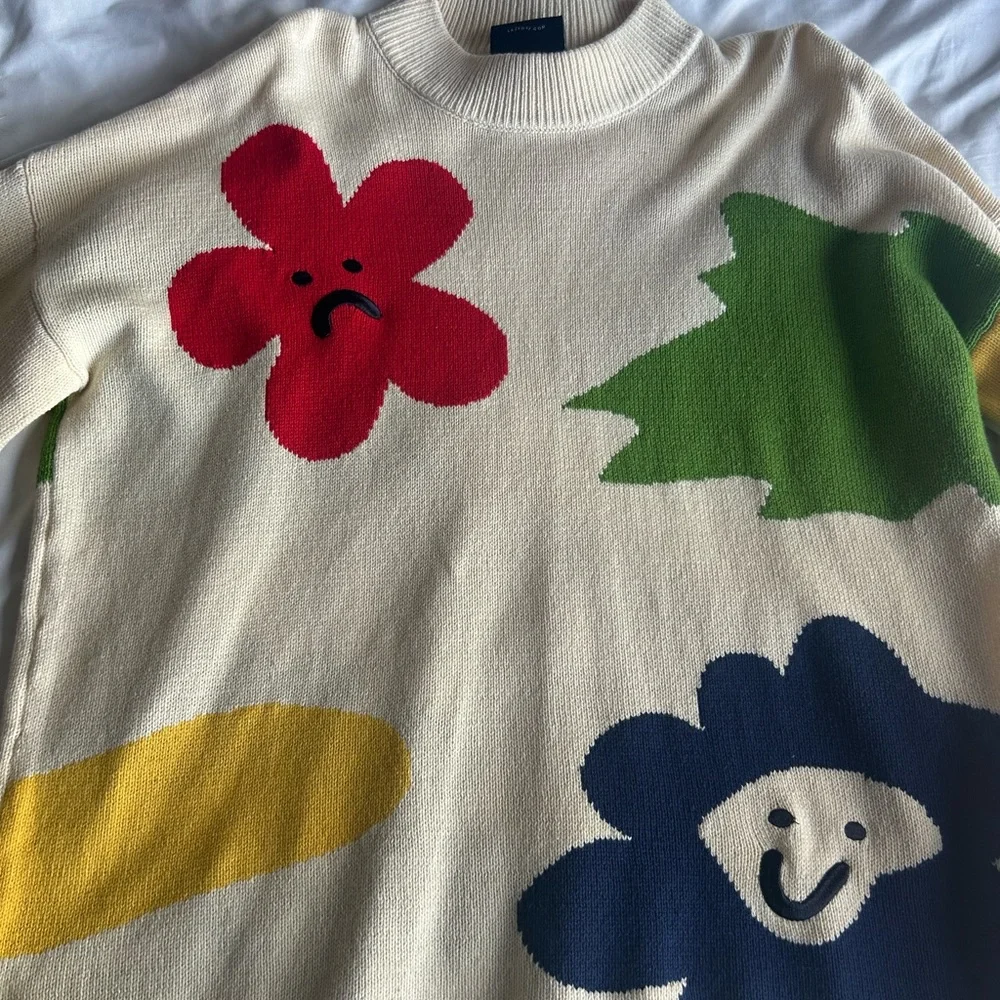 Lazy Oaf Cream Knit Sweater - Picture 1 of 5